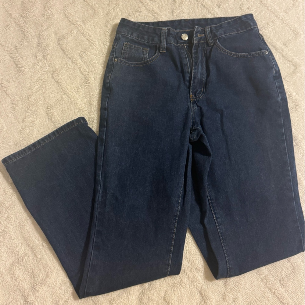 Dark wash boot cut jeans